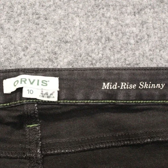 Orvis Mid-Rise Skinny Jeans Black Size 10 Denim Casual Pants - Picture 2 of 13